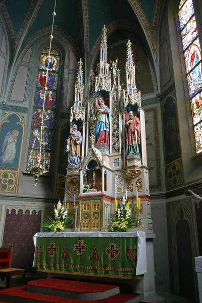 Altar Principal Igreja Paroquial Natividade Virgem Maria Granesina Croácia — Fotografia de Stock