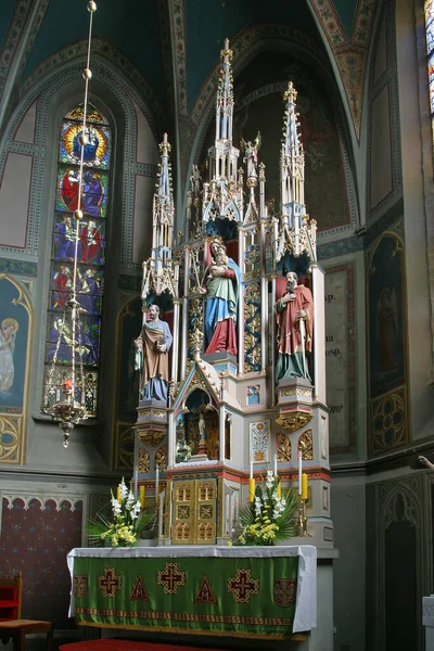 Altar Principal Igreja Paroquial Natividade Virgem Maria Granesina Croácia — Fotografia de Stock