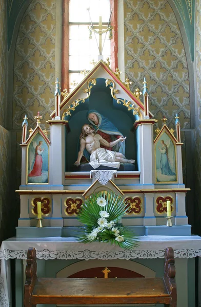 Altar Our Lady Sorrows Kyrkan Födelsekyrkan Jungfru Maria Granesina Kroatien — Stockfoto