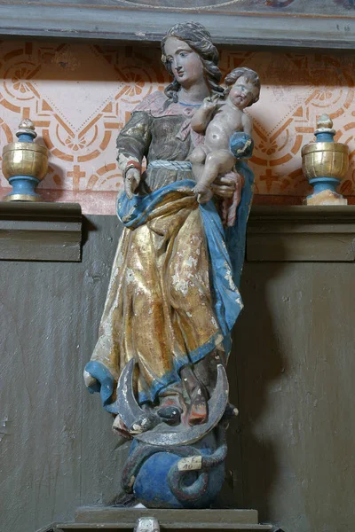 Unsere Liebe Frau Altar Der Kirche Mariä Heimsuchung Stari Farkasic — Stockfoto