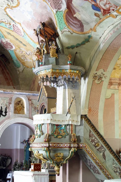 Púlpito Igreja Dos Três Reis Komin Croácia — Fotografia de Stock