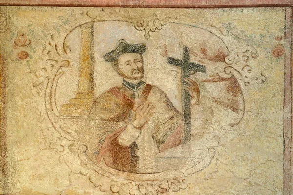 Sint Franciscus Xavier Fresco Heilige Drie Eenheid Parochiekerk Donja Stubica — Stockfoto