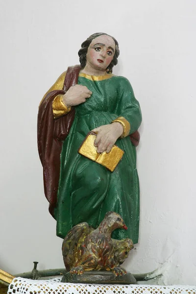 San Juan Evangelista Estatua Altar Mayor Parroquia Todos Los Santos — Foto de Stock
