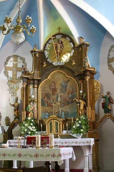 Altar Mayor Iglesia Parroquial Todos Los Santos Bedenica Croacia — Foto de Stock