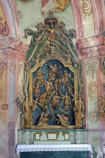 Altar Catorze Santos Auxiliares Igreja Nossa Senhora Jerusalém Trski Vrh — Fotografia de Stock