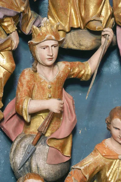 Die Statue Des Heiligen George Auf Dem Altar Der Heiligen — Stockfoto