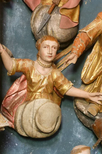 Statue Des Heiligen Auf Dem Altar Der Vierzehn Heiligen Helfer — Stockfoto