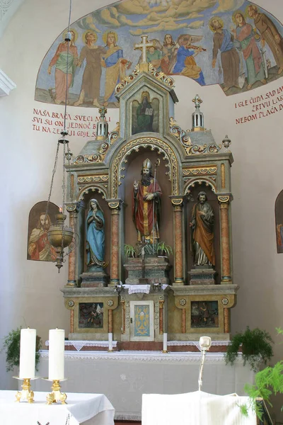 Altar Mayor Iglesia Parroquial San Nicolás Gusce Croacia —  Fotos de Stock