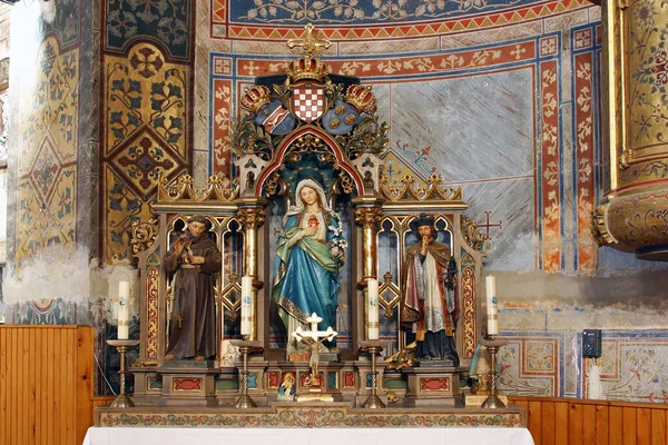 Altar Des Unbefleckten Herzens Mariens Der Pfarrkirche Josef Grubisno Polje — Stockfoto