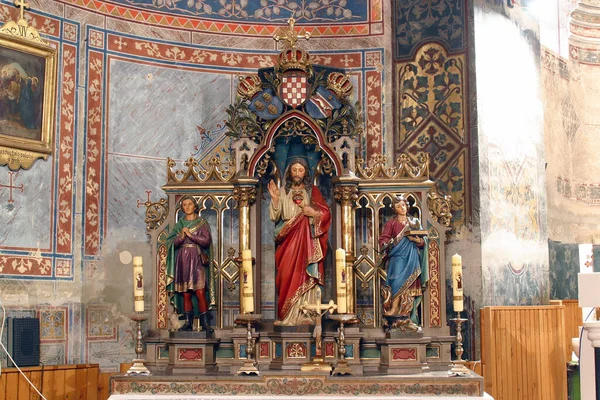 Sagrado Corazón Jesús Altar Parroquia San José Grubisno Polje Croacia — Foto de Stock