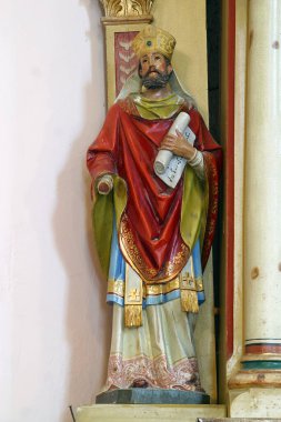 Hırvatistan 'ın Pescenica kentinde Bakire Meryem' in Varsayımı cemaatindeki Aziz Anthony mihrabındaki Aziz Anıtı