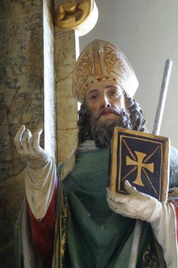 Hırvatistan 'ın Vrtace kentindeki Kutsal Ruh Şapeli' nin sunağındaki Aziz Augustine heykeli