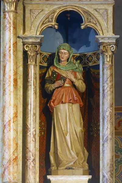 Елизавета Статуя Высоком Алтаре Приходской Церкви Визита Пресвятой Богородицы Гареснице — стоковое фото