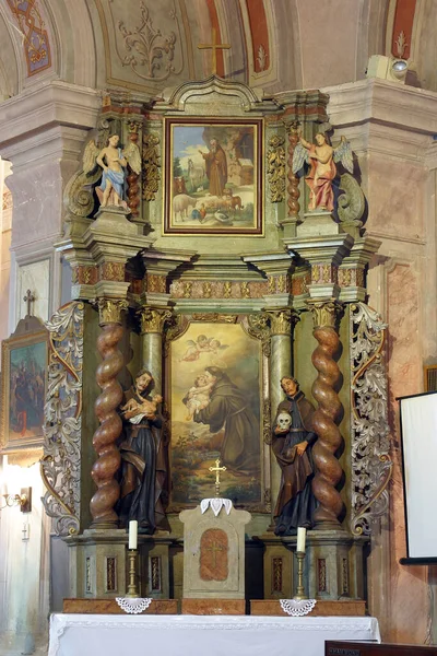 Ołtarz Antoniego Padwy Kościele Parafialnym Nawiedzenia Najświętszej Maryi Panny Garesnicy — Zdjęcie stockowe