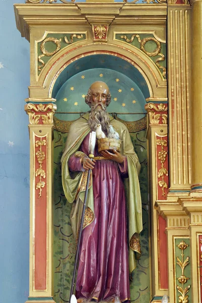 Άγιος Ιωακείμ Άγαλμα Στον Ψηλό Βωμό Στην Ενοριακή Εκκλησία Της — Φωτογραφία Αρχείου