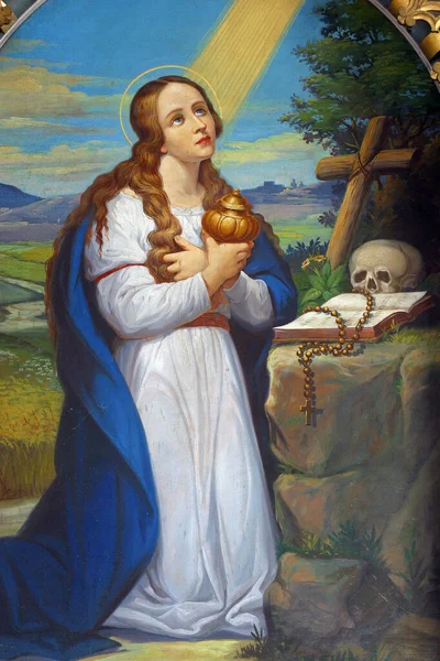 Maria Magdalena Altertavle Sognekirken Til Sankt Maria Magdalena Sopje Kroatia – stockfoto