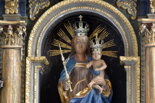 Madonna Della Montagna Statua Sull Altare Maggiore Della Chiesa Nostra — Foto Stock