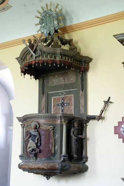 Kanzel Der Pfarrkirche Katharina Von Alexandria Zagorska Sela Kroatien — Stockfoto