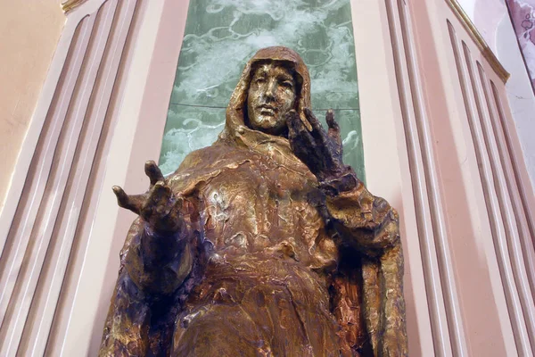 Imaculada Estátua Coração Maria Igreja Paroquial Nome Maria São Garganta — Fotografia de Stock