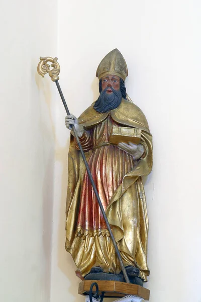 Augustin Statuie Biserica Parohială Francisc Xavier Din Vugrovec Croația — Fotografie, imagine de stoc