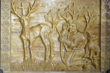 Aziz Hubert, Hırvatistan 'ın Zabok kentinin Grabrovec kentindeki Padua' lı Aziz Anthony kilisesinde mihrapta rahatlama.