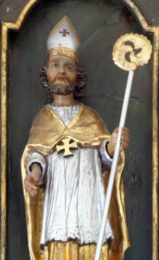 St. Blaise, Hırvatistan 'ın Sveti Petar Mreznicki kentindeki Aziz Peter Kilisesi' nin sunağında heykel