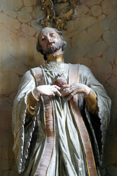 Saint Ignatius Staty Det Höga Altaret Vid Our Lady Sorrows — Stockfoto