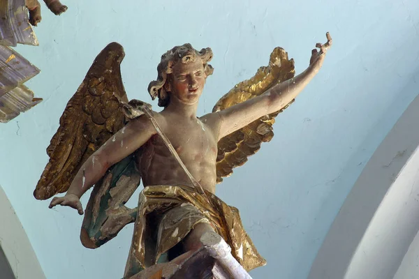 Engelsstatue Auf Dem Hochaltar Der Schmerzensmutter Kapelle Prepolno Kroatien — Stockfoto