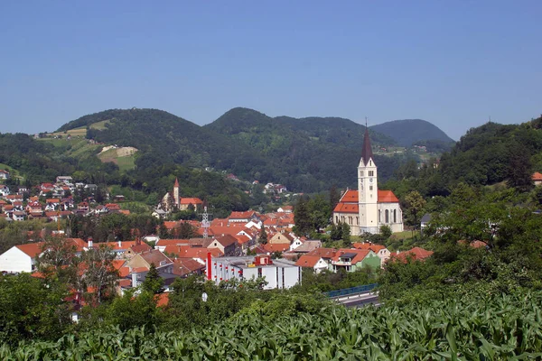 Ciudad Krapina Vista Panorámica Región Zagorje Croacia — Foto de Stock