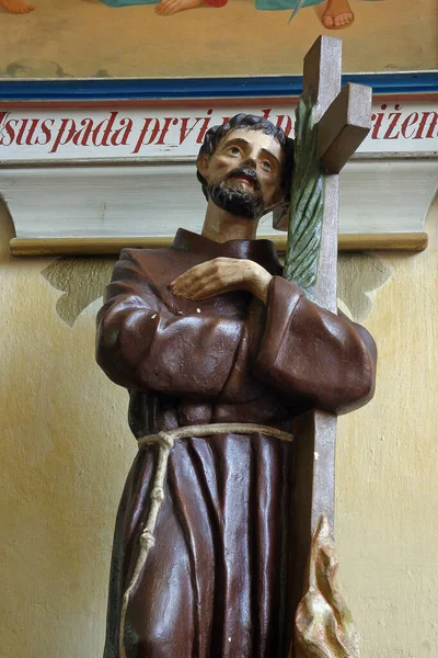 Estatua San Nicolás Tavelico Iglesia Parroquial San Nicolás Krapina Croacia — Foto de Stock