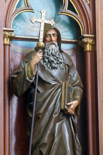 Die Statue Des Heiligen Methodius Auf Dem Altar Des Unbefleckten — Stockfoto