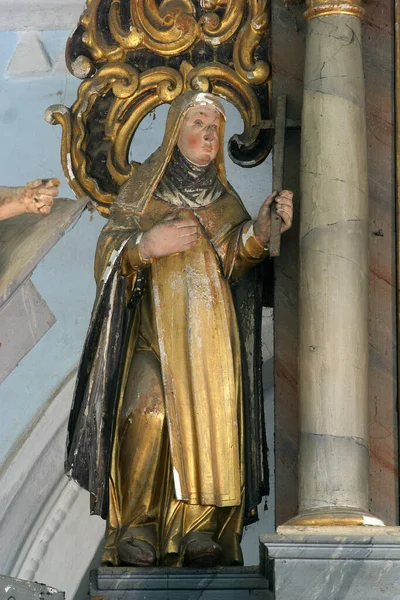 Szent Ágnes Szobor Padovai Szent Antal Oltárán Alexandriai Szent Katalin — Stock Fotó