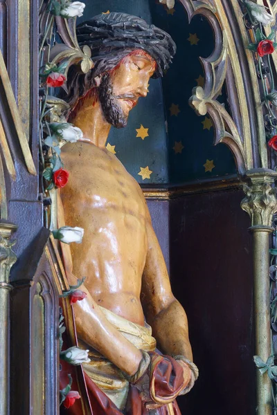 Passion För Jesu Staty Bound Christ Altar Vid Holy Trinity — Stockfoto