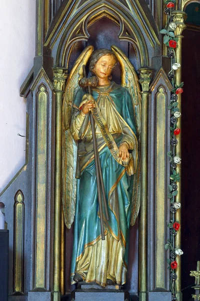 Angel Standbeeld Het Bound Christ Altaar Holy Trinity Church Krapinske — Stockfoto