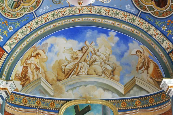 Santissima Trinità Affresco Nella Chiesa Parrocchiale Helena Zabok Croazia — Foto Stock