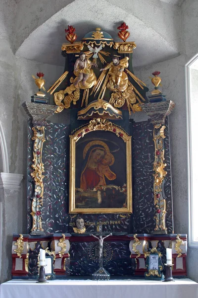 Altar Nossa Senhora Capela Santo Antônio Pádua Grabrovec Zabok Croácia — Fotografia de Stock