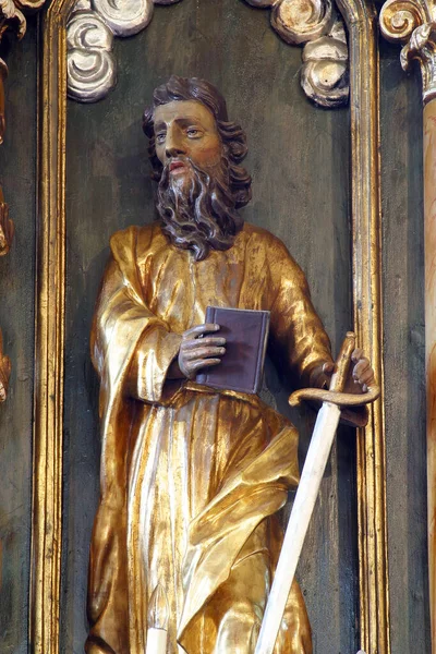 Saint Paul Statue Sur Maître Autel Dans Église Paroissiale Saint — Photo