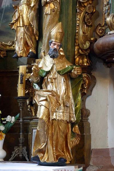 Saint Nicolas Statue Sur Autel Sainte Barbara Église Paroissiale Saint — Photo