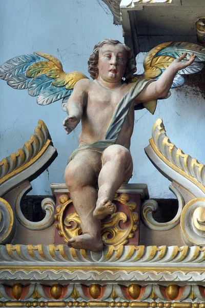 Angel Standbeeld Hoog Altaar Franciscaanse Kerk Van Sint Catharina Van — Stockfoto