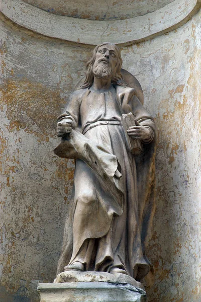 Statua San Gioacchino Sulla Facciata Della Chiesa Francescana Santa Caterina — Foto Stock