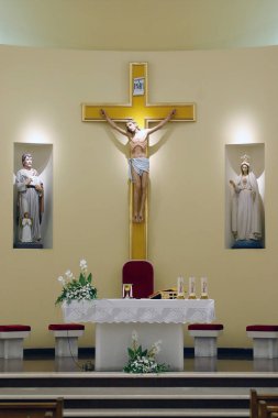 Hırvatistan 'ın başkenti Zagreb' deki St. Matthew kilisesinin ana mihrabı.