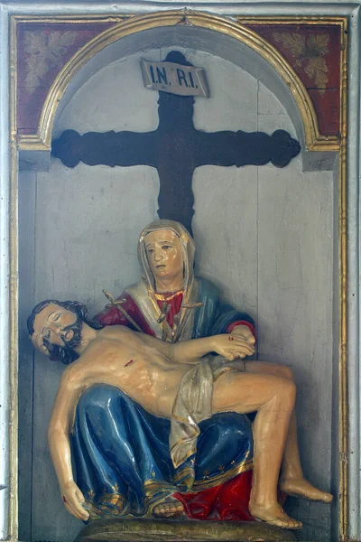 Altare Della Madonna Addolorata Nella Chiesa Parrocchiale San Pietro Petrovina — Foto Stock