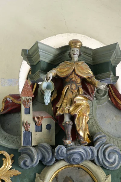 San Florián Estatua Sobre Altar San Valentín Iglesia Parroquial San —  Fotos de Stock