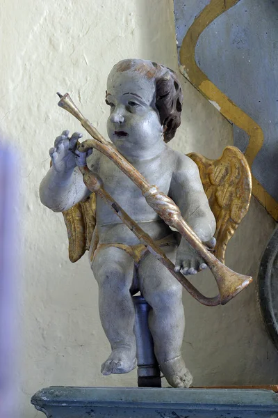 Anjo Estátua Altar São Valentim Igreja Paroquial Santo António Eremita — Fotografia de Stock