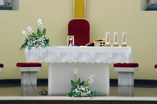 Altar Principal Igreja Paroquial São Mateus Dugave Zagreb Croácia — Fotografia de Stock