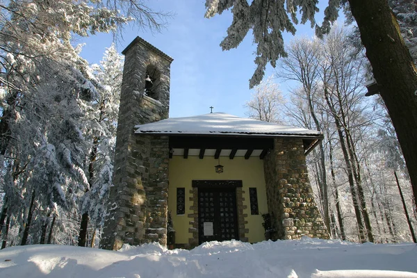 Hırvatistan Sljeme Kentindeki Hırvatların Kraliçesi Sljeme Kilisesi — Stok fotoğraf