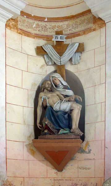 Notre Dame Des Douleurs Une Statue Dans Chapelle Sainte Anne — Photo