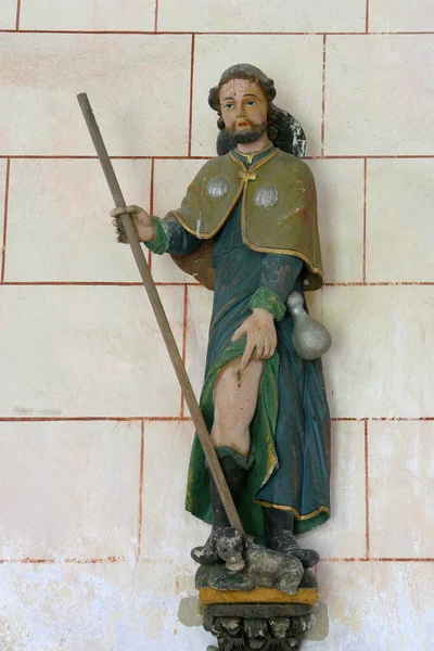 聖ロシュ像 Saint Roch クロアチア デシニクの聖アン礼拝堂内にある像 — ストック写真