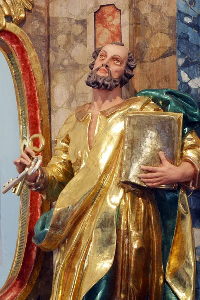 Saint Pierre Statue Sur Maître Autel Dans Chapelle Saint Georges — Photo