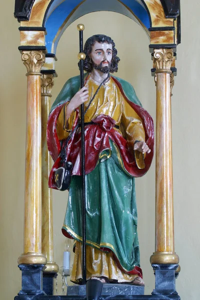 Святий Яків Статуя Кафедрі Каплиці Святого Георгія Біля Озера Кланечко — стокове фото
